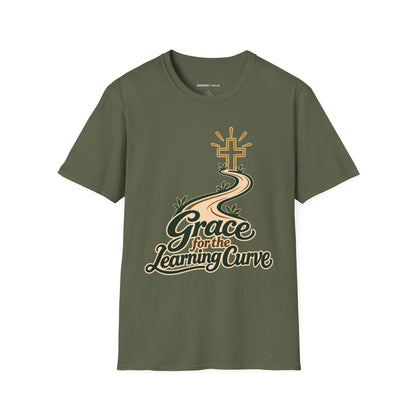 Graphic fitness T-shirt featuring the "Grace for the Learning Curve" design.