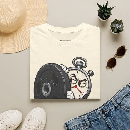 Graphic fitness T-shirt featuring the "My Rest Timer Has Trust Issues" design.