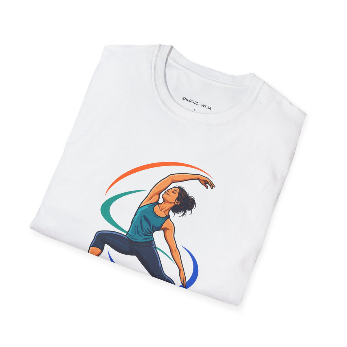 Graphic fitness T-shirt featuring the "Move with the Body You Have Today" design.