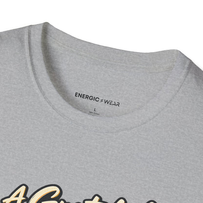 Graphic fitness T-shirt featuring the "A Grateful Heart Can Train Fiercely" design.