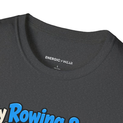 Graphic fitness T-shirt featuring the "My Rowing Split Is None of My Watch S Business" design.