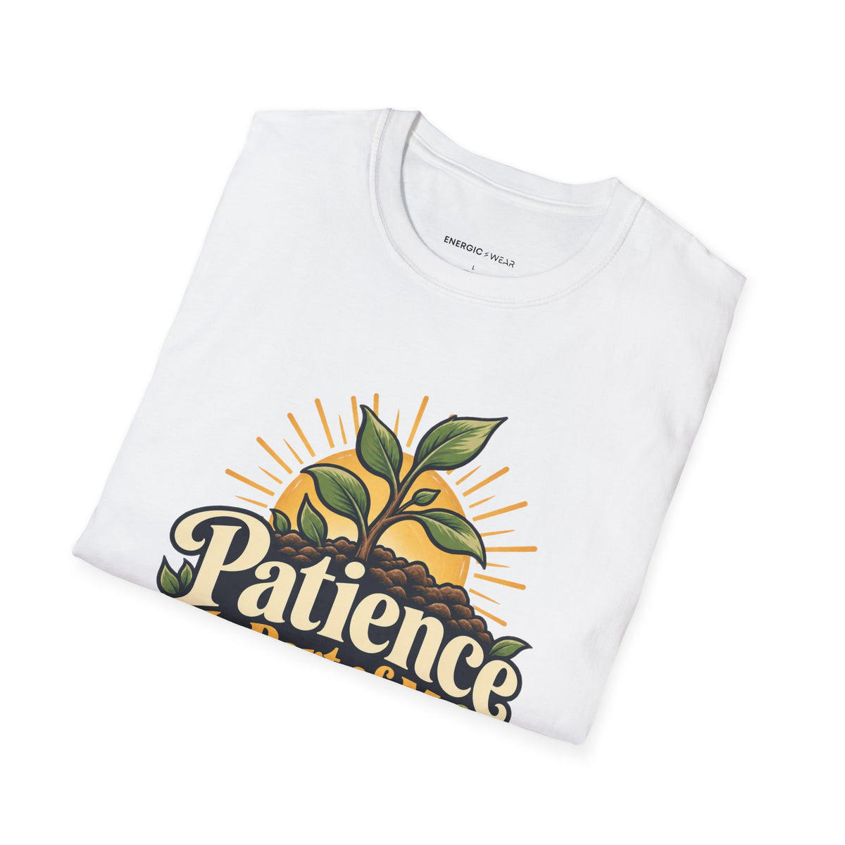 Graphic fitness T-shirt featuring the "Patience Is Part of My Training Prayer" design.
