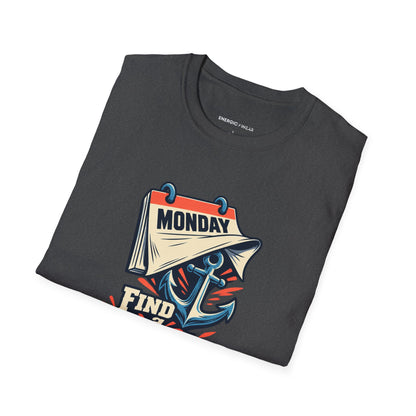 Graphic fitness T-shirt featuring the "Find a Reason That Survives Monday" design.