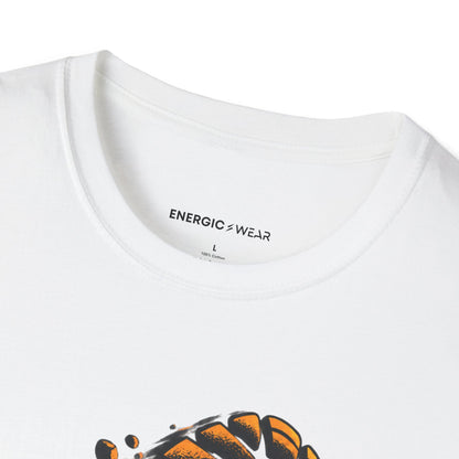 Graphic fitness T-shirt featuring the "Training Gives My Ambition Footprints" design.