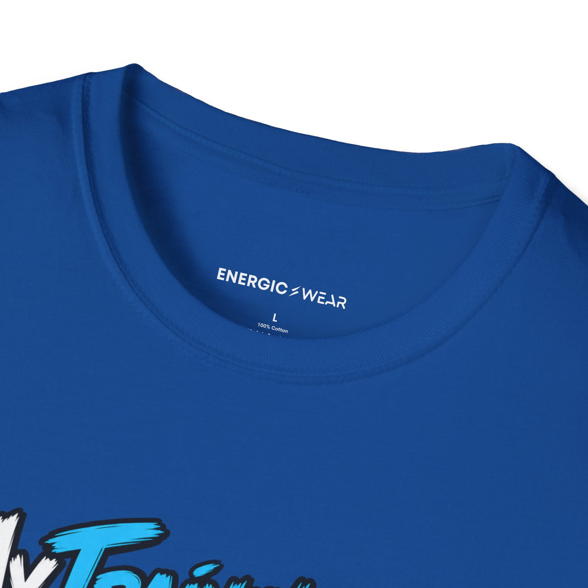 Graphic fitness T-shirt featuring the "My Training App Has Never Met My Laundry" design.