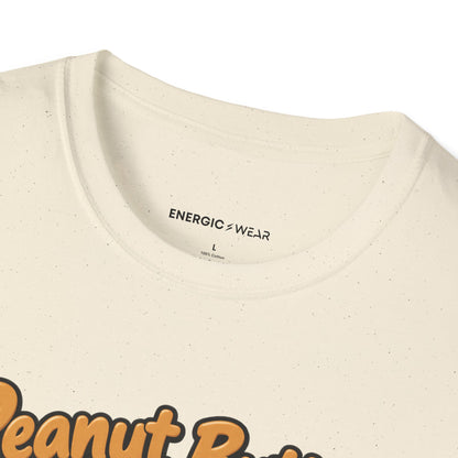 Graphic fitness T-shirt featuring the "Peanut Butter Is a Household Training Partner" design.