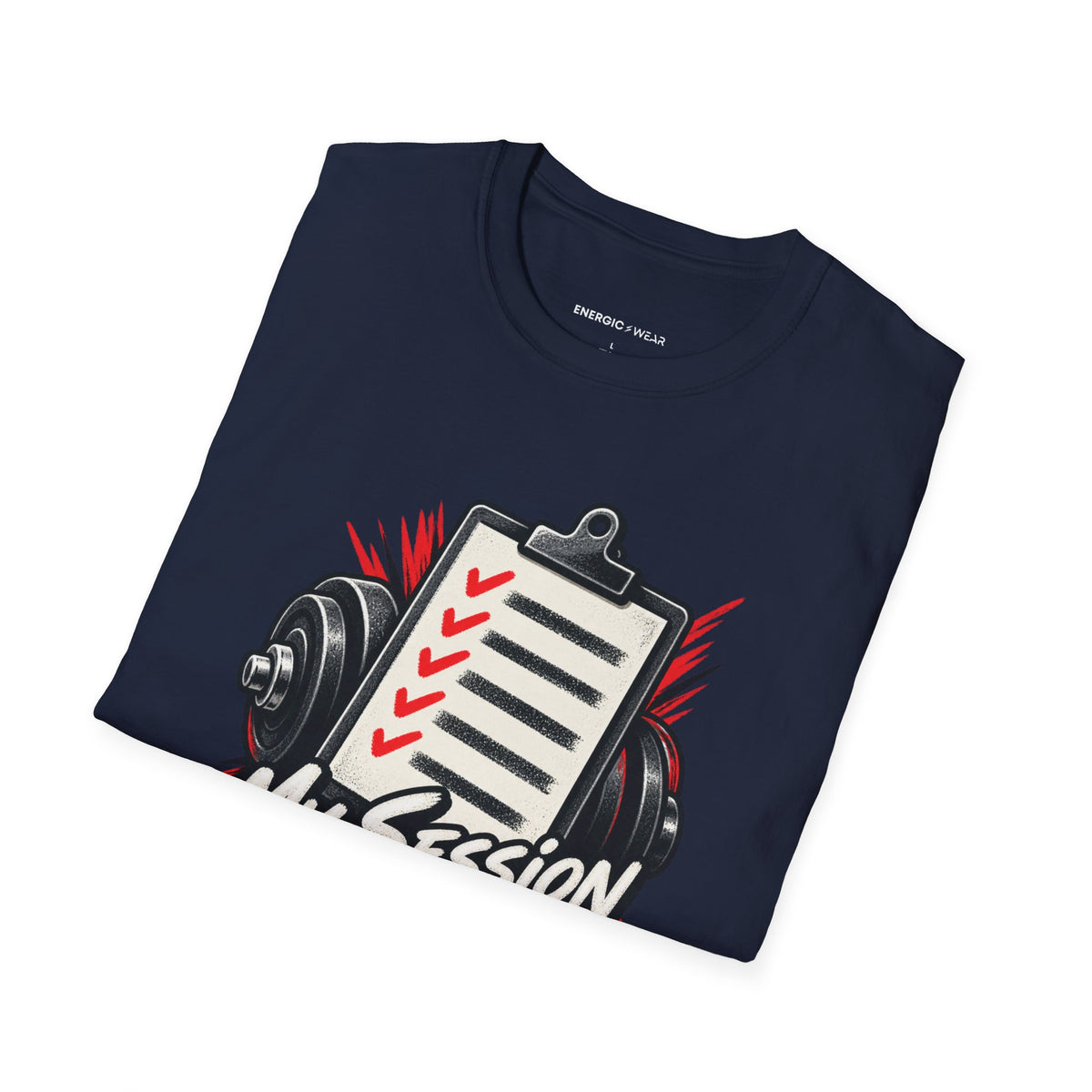 Graphic fitness T-shirt featuring the "My Session Leaves a Chalk Signature" design.