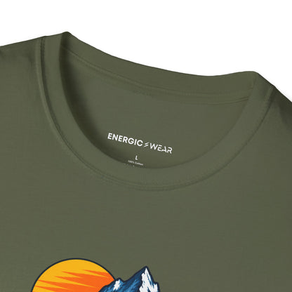 Graphic fitness T-shirt featuring the "That Mountain Trip Has My Training Attention" design.