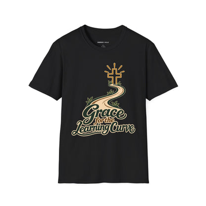Graphic fitness T-shirt featuring the "Grace for the Learning Curve" design.