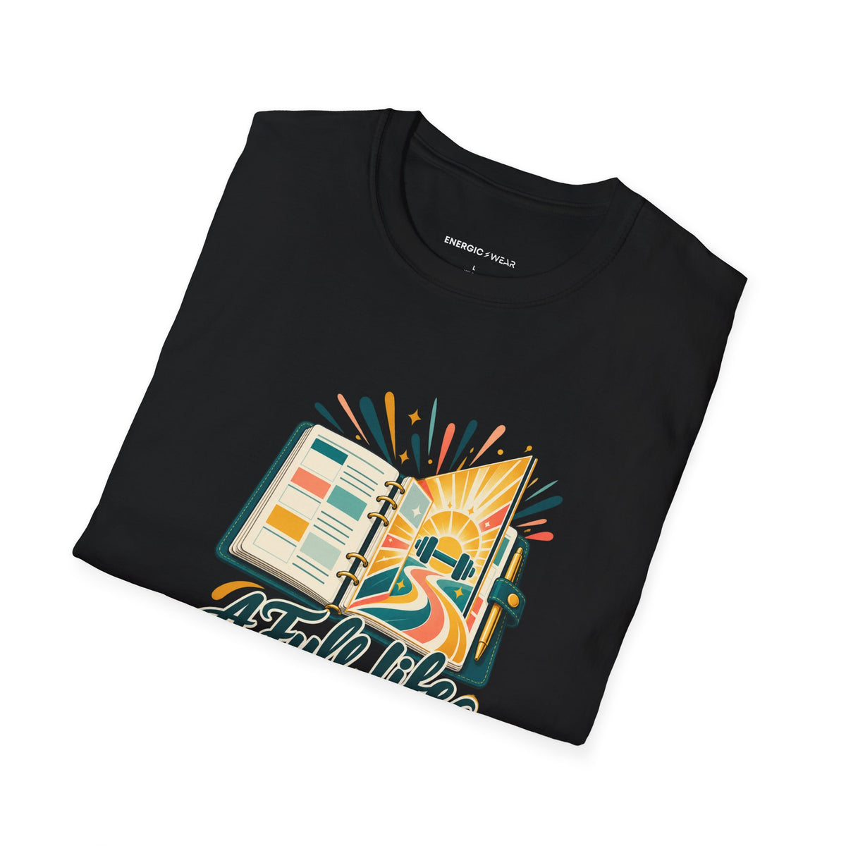 Graphic fitness T-shirt featuring the "A Full Life Has Room for Her Workout" design.