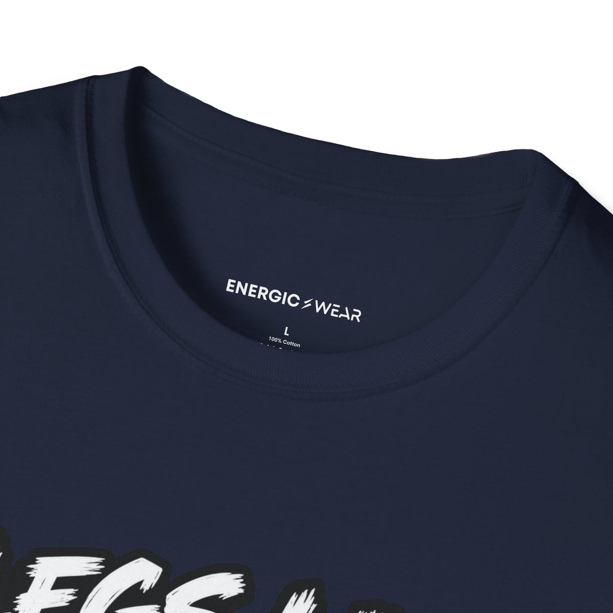 Graphic fitness T-shirt featuring the "Legs Like Jello, Spirit Like Steel" design.