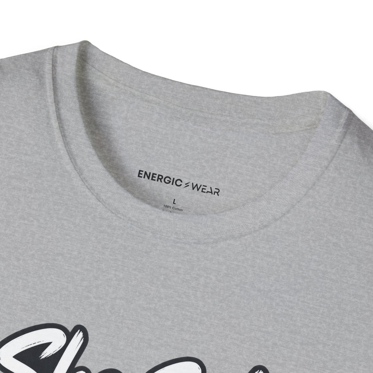 Graphic fitness T-shirt featuring the "She Sets the Tone Before the Timer" design.