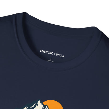 Graphic fitness T-shirt featuring the "Her Hiking Pack Has a Strong Foundation" design.