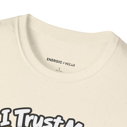Graphic fitness T-shirt featuring the "I Trust My Spotter More Than My Phone Battery" design.