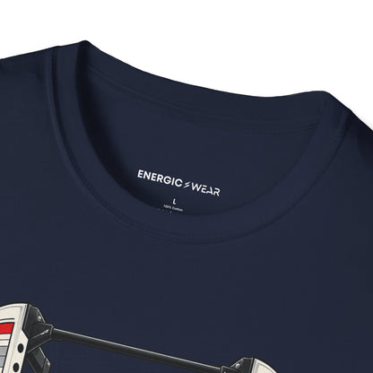 Graphic fitness T-shirt featuring the "The Rack Is Where the Plan Gets Real" design.
