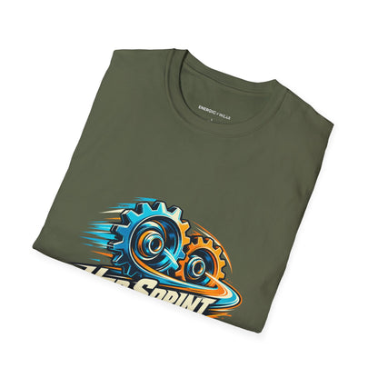 Graphic fitness T-shirt featuring the "Her Sprint Has a Second Gear" design.