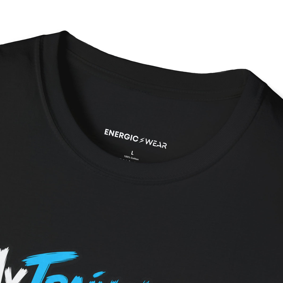Graphic fitness T-shirt featuring the "My Training App Has Never Met My Laundry" design.
