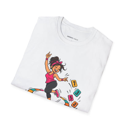 Graphic fitness T-shirt featuring the "Lost the Count, Kept the Groove" design.