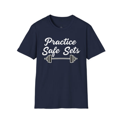 Practice Safe Sets Tshirt – Motivational Gym Tee