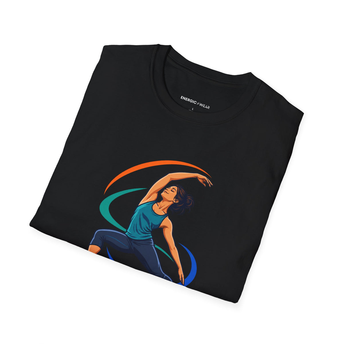 Graphic fitness T-shirt featuring the "Move with the Body You Have Today" design.