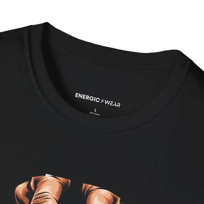 Graphic fitness T-shirt featuring the "Plate Pinch, Patient Hands" design.