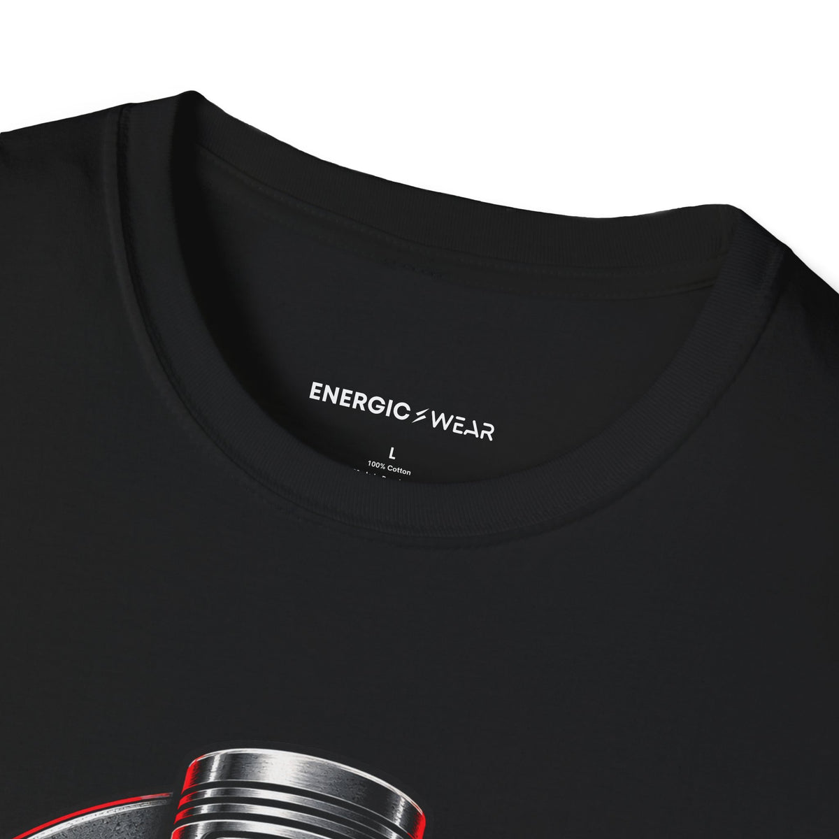 Graphic fitness T-shirt featuring the "Build the Engine Behind the Lift" design.