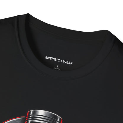 Graphic fitness T-shirt featuring the "Build the Engine Behind the Lift" design.
