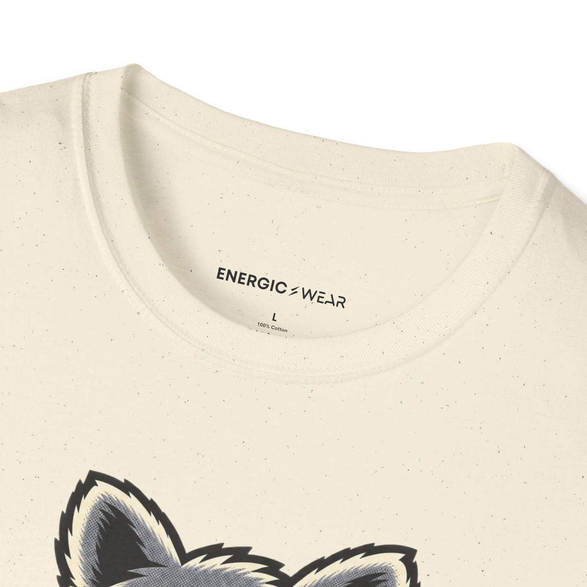 Graphic fitness T-shirt featuring the "Muscular Raccoon" design.