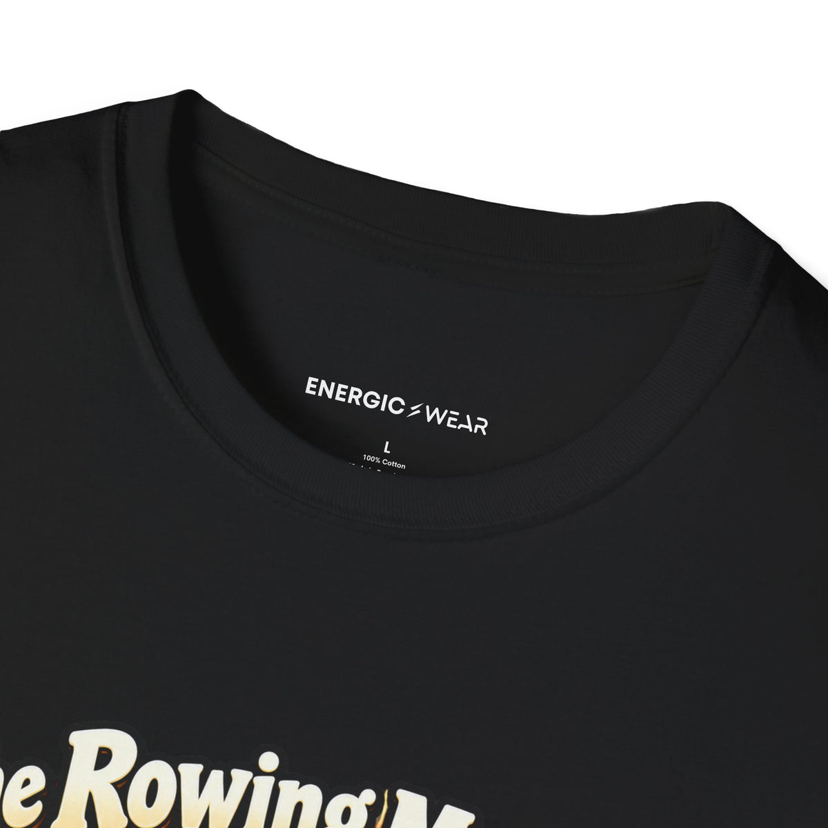Graphic fitness T-shirt featuring the "The Rowing Machine Has Main-Character Energy" design.