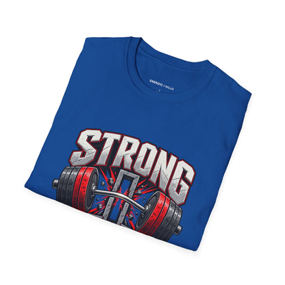Graphic fitness T-shirt featuring the "Strong Through the Sticking Point" design.