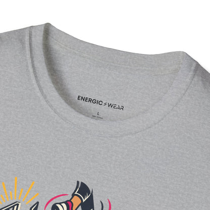 Graphic fitness T-shirt featuring the "Train for the Life You Want to Join" design.