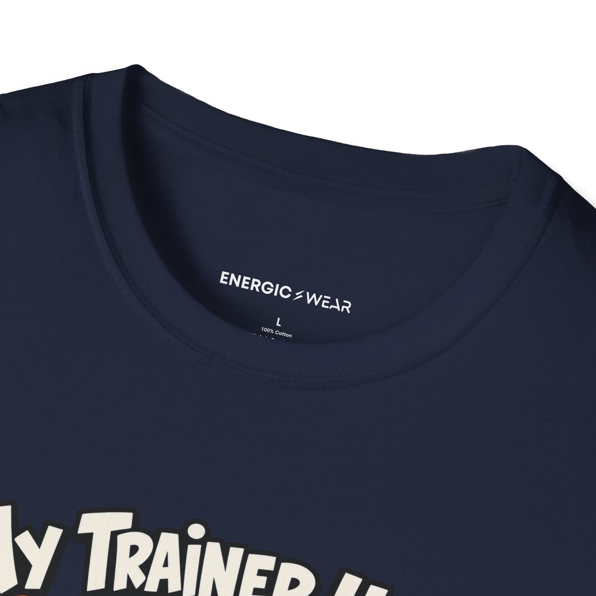 Graphic fitness T-shirt featuring the "My Trainer Uses Creative Mathematics" design.