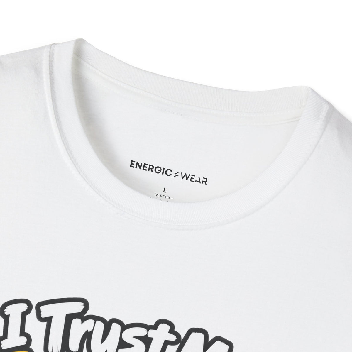 Graphic fitness T-shirt featuring the "I Trust My Spotter More Than My Phone Battery" design.