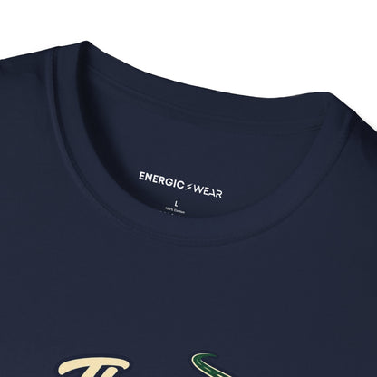 Graphic fitness T-shirt featuring the "The Long Run Starts at the Laces" design.