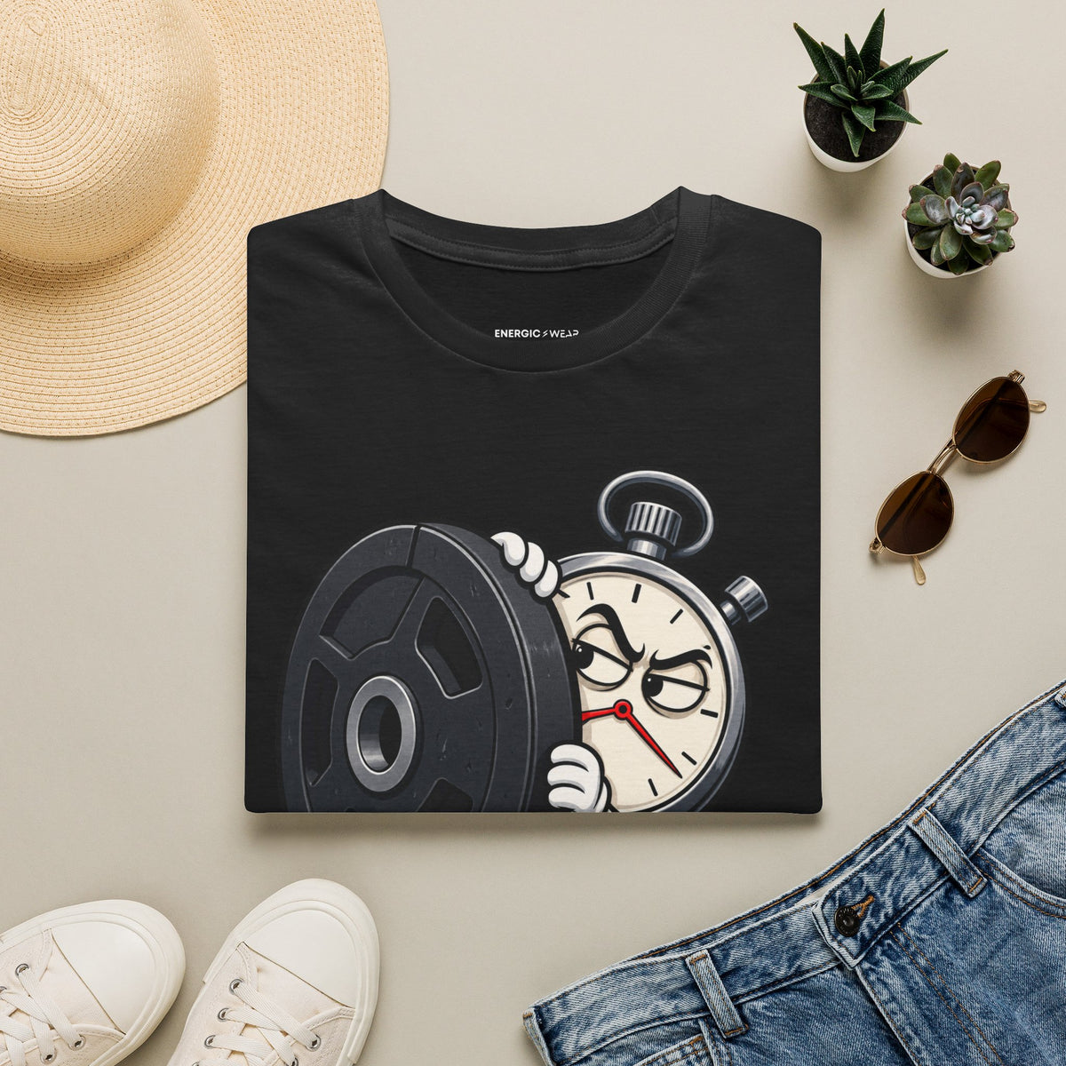 Graphic fitness T-shirt featuring the "My Rest Timer Has Trust Issues" design.