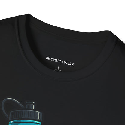 Graphic fitness T-shirt featuring the "My Water Bottle Is My Plus-One" design.
