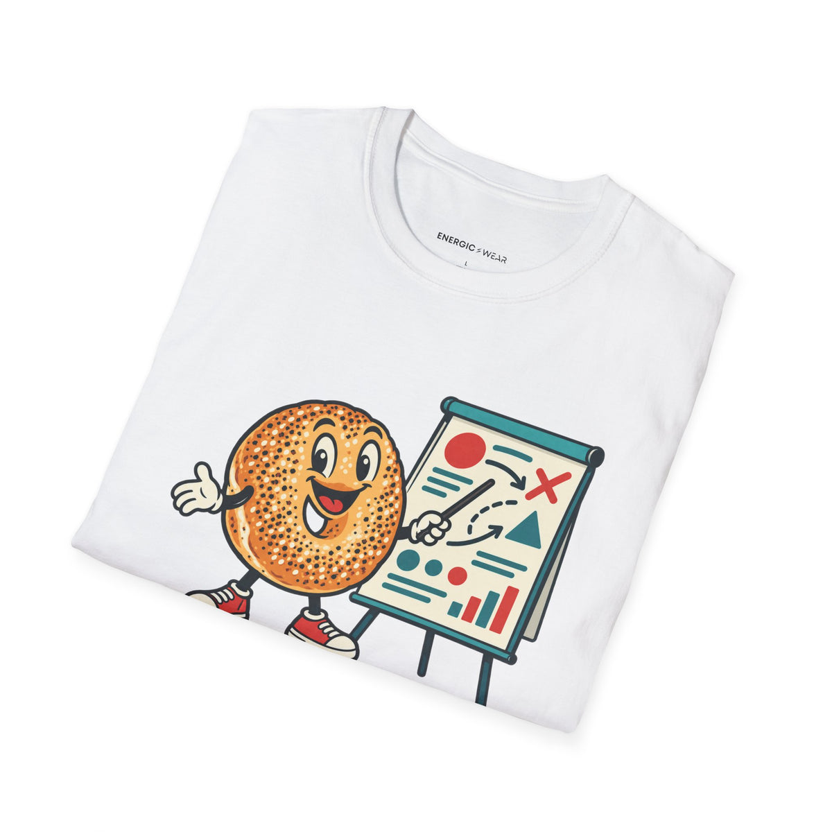 Graphic fitness T-shirt featuring the "Bagels Are Part of the Briefing" design.