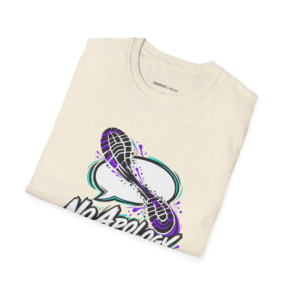 Graphic fitness T-shirt featuring the "No Apology in My Footwork" design.
