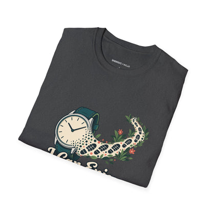 Graphic fitness T-shirt featuring the "I Can Enjoy the Walk Without Logging It" design.