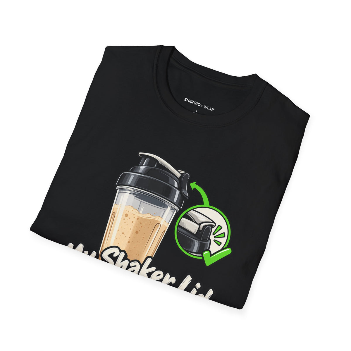 Graphic fitness T-shirt featuring the "My Shaker Lid Demands a Pre-Flight Check" design.