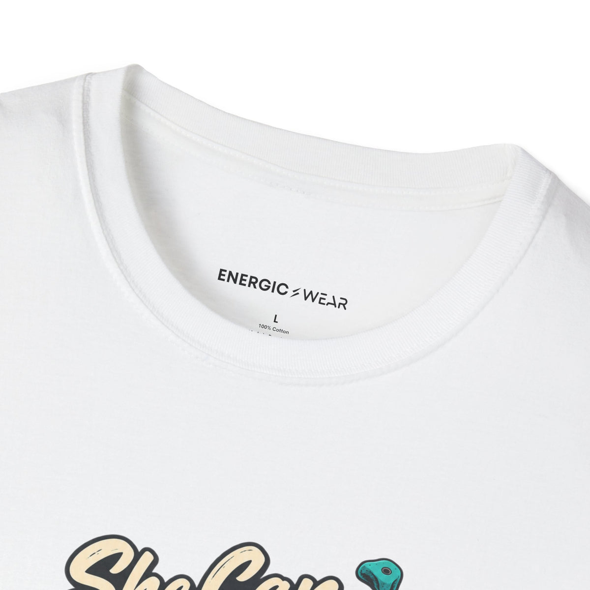 Graphic fitness T-shirt featuring the "She Can Out-Climb Her Old Doubts" design.