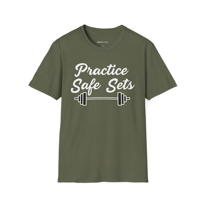 Practice Safe Sets Tshirt – Motivational Gym Tee