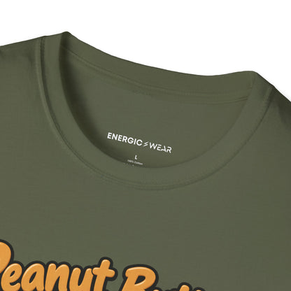 Graphic fitness T-shirt featuring the "Peanut Butter Is a Household Training Partner" design.