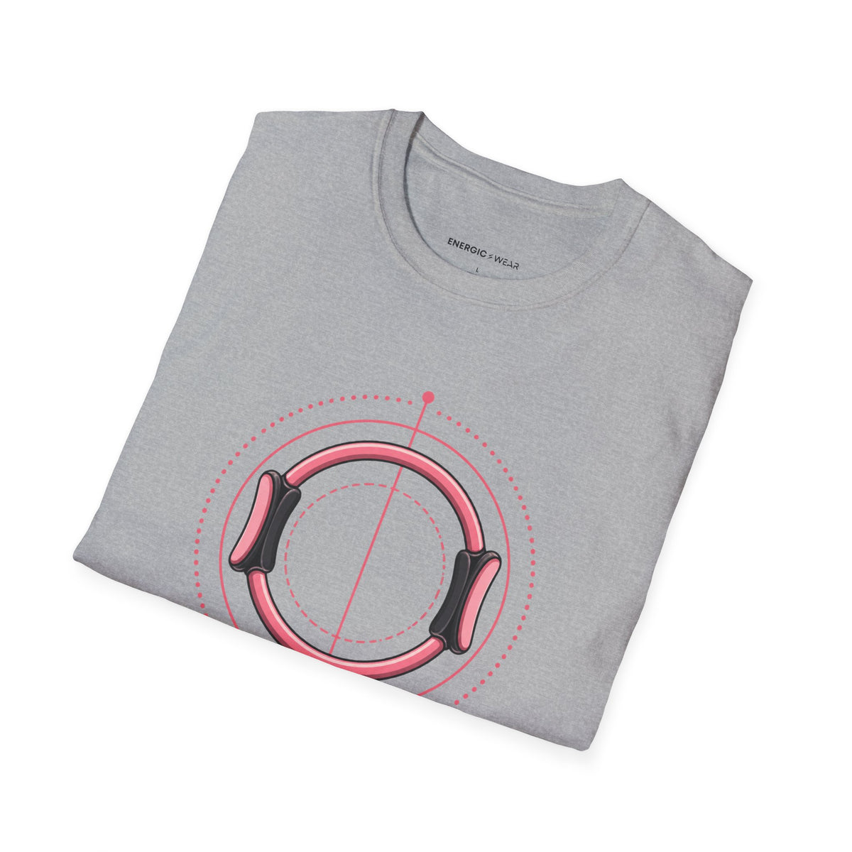 Graphic fitness T-shirt featuring the "Small Circles Serious Pilates" design.