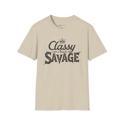 Classy 👑 With A Touch Of Savage - Funny Women’s Workout Tee