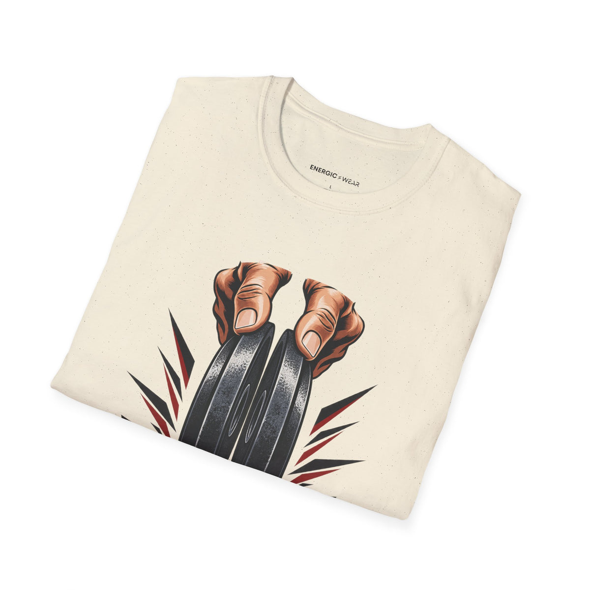 Graphic fitness T-shirt featuring the "Plate Pinch, Patient Hands" design.