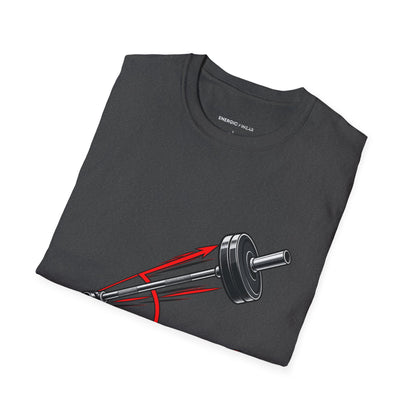 Graphic fitness T-shirt featuring the "The Landmine Has a New Angle" design.