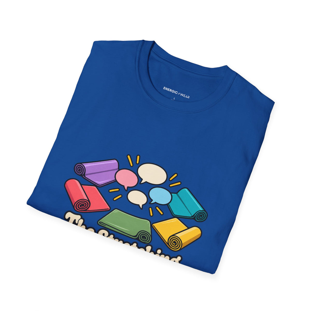 Graphic fitness T-shirt featuring the "The Stretching Area Became My Social Circle" design.