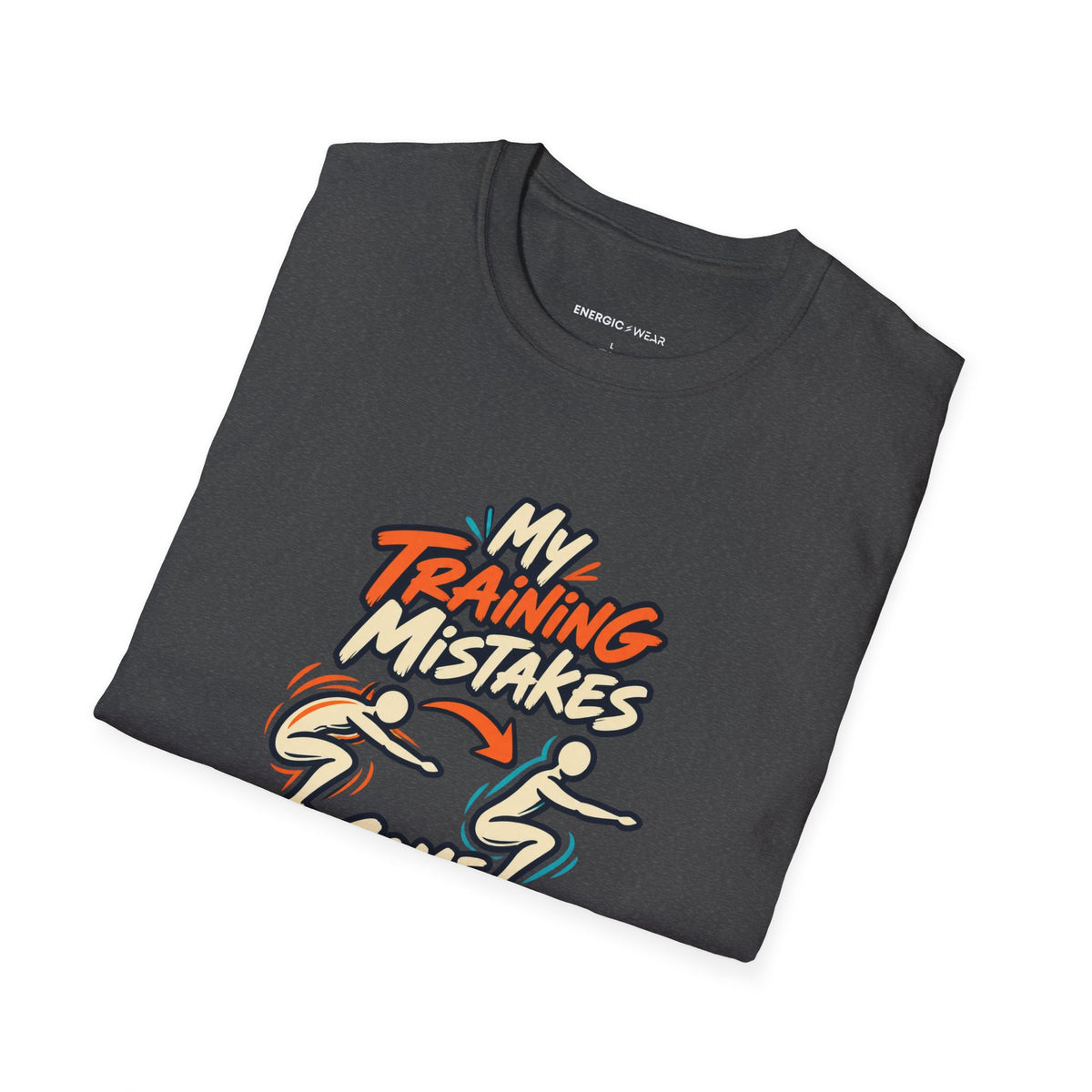 Graphic fitness T-shirt featuring the "My Training Mistakes Come With Useful Notes" design.