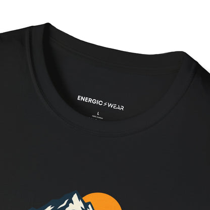 Graphic fitness T-shirt featuring the "Her Hiking Pack Has a Strong Foundation" design.